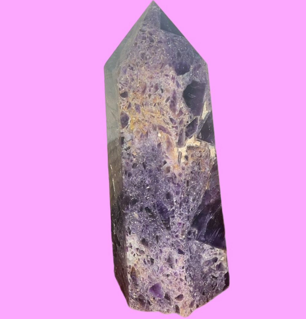 XL Natural Dream Amethyst "Calming/Protective" Quartz Obelisk Point ~ 990g ~ NWT